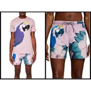 Ted Baker Airo parrot swim shorts men’s Sz 3 32” waist EUC